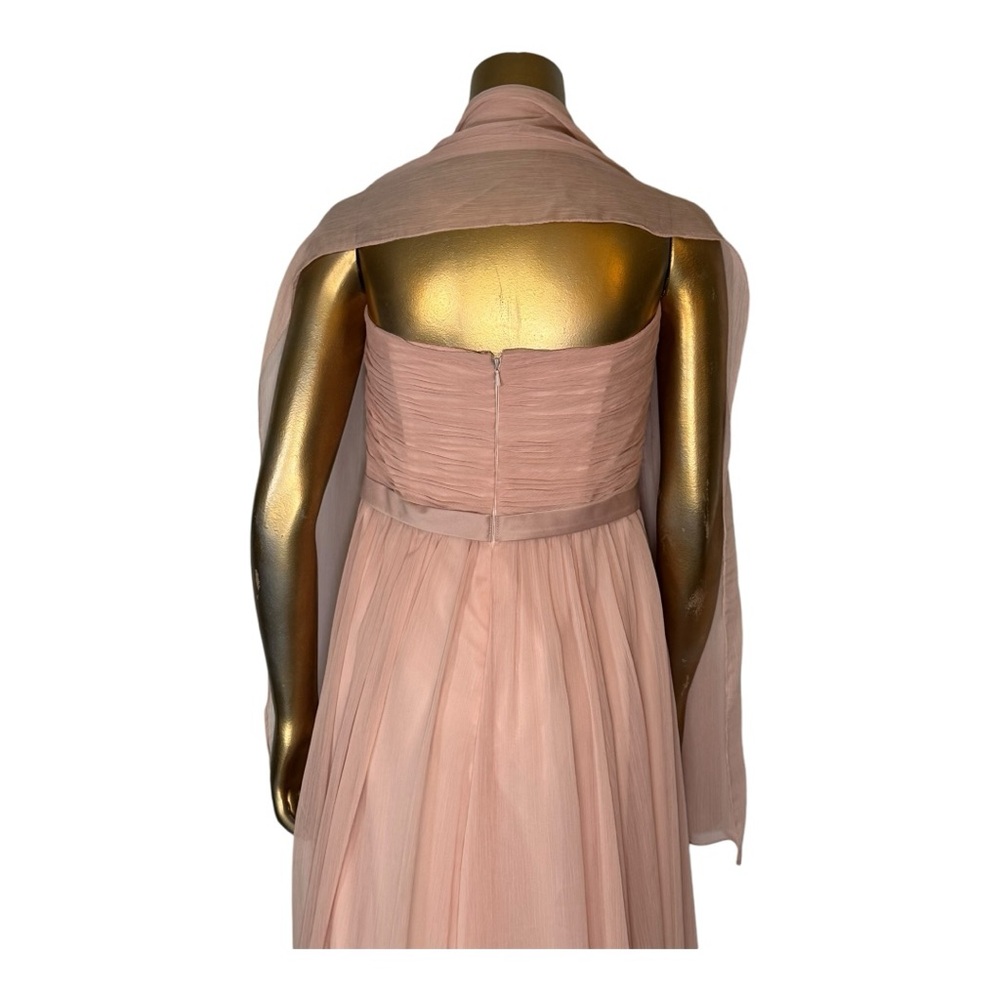 Mori Lee Bridesmaid Dress Long Formal Blush US Size 10 Angelina Faccenda 20423 - Picture 6 of 12